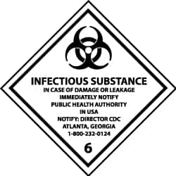 NMC - Infectious Substance - In Case of Damage or Leakage Immediately Notify Public Authority in U.S.A. - Notify: Director... DOT Shipping Label - 4" High x 4" Wide - Benchmark Tooling