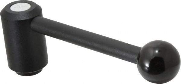 KIPP - 1/2-13, 1.3" Hub Diam, Steel Heavy Duty Adjustable Tension Lever with Internal Thread - 5.3" OAL, 1.85" High, 0.91" Hole Depth - Benchmark Tooling