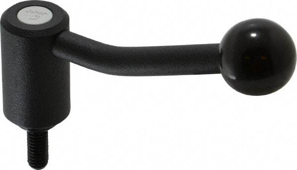 KIPP - 5/16-18, 0.94" Hub Diam, Steel Threaded Stud Adjustable Tension Lever with 20° Handle - 0.78" Stud Length, 3.46" OAL, 2.3" High - Benchmark Tooling