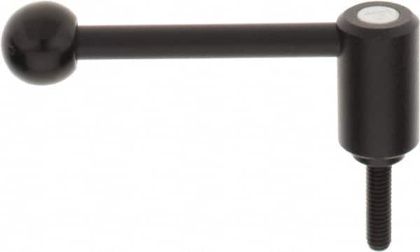 KIPP - 5/16-18, 0.94" Hub Diam, Steel Threaded Stud Adjustable Tension Lever with 0° Handle - 1.18" Stud Length, 3.62" OAL, 1.46" High - Benchmark Tooling