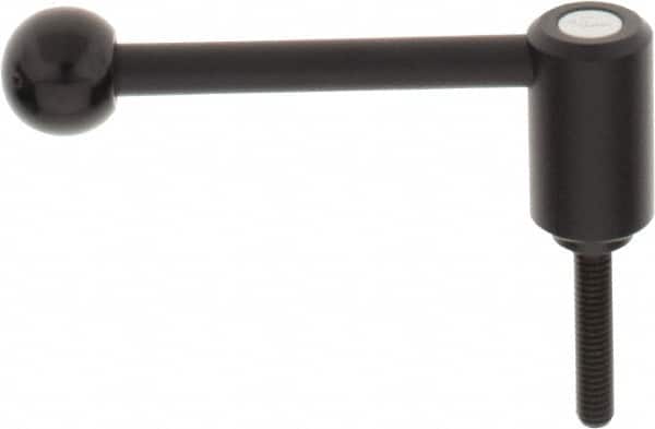 KIPP - 5/16-18, 0.94" Hub Diam, Steel Threaded Stud Adjustable Tension Lever with 0° Handle - 1.57" Stud Length, 3.62" OAL, 1.46" High - Benchmark Tooling