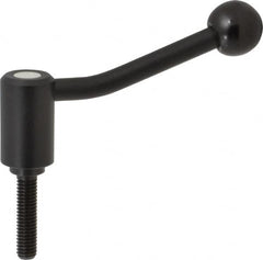 KIPP - 3/8-16, 0.94" Hub Diam, Steel Threaded Stud Adjustable Tension Lever with 20° Handle - 1.57" Stud Length, 3.46" OAL, 2.3" High - Benchmark Tooling