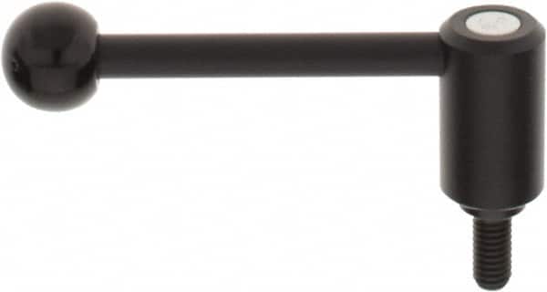 KIPP - 3/8-16, 0.94" Hub Diam, Steel Threaded Stud Adjustable Tension Lever with 0° Handle - 0.78" Stud Length, 3.62" OAL, 1.46" High - Benchmark Tooling