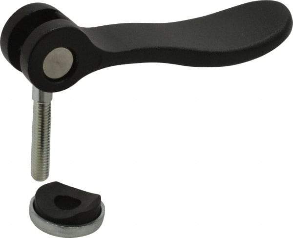 KIPP - #10-32, 0.59" Hub Diam, Black Powder Coat Cast Aluminum Adjustable Clamping Handle - 0.78" Stud Length - Benchmark Tooling
