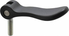 KIPP - 3/8-16, 0.94" Hub Diam, Black Powder Coat Cast Aluminum Adjustable Clamping Handle - 0.99" Stud Length - Benchmark Tooling