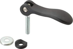 KIPP - 3/8-16, 0.94" Hub Diam, Black Powder Coat Cast Aluminum Adjustable Clamping Handle - 1.57" Stud Length - Benchmark Tooling