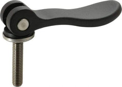 KIPP - 3/8-16, 0.94" Hub Diam, Black Powder Coat Aluminum (Stainless Steel Inserts) Adjustable Clamping Handle - 1.57" Stud Length - Benchmark Tooling