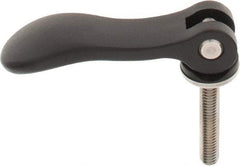 KIPP - 3/8-16, 0.94" Hub Diam, Black Powder Coat Aluminum (Stainless Steel Inserts) Adjustable Clamping Handle - 1.96" Stud Length - Benchmark Tooling