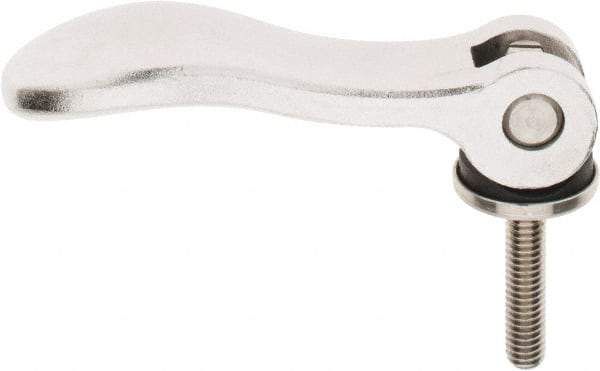 KIPP - 5/16-18, 1.06" Hub Diam, Stainless Steel Adjustable Clamping Handle - 1.57" Stud Length - Benchmark Tooling