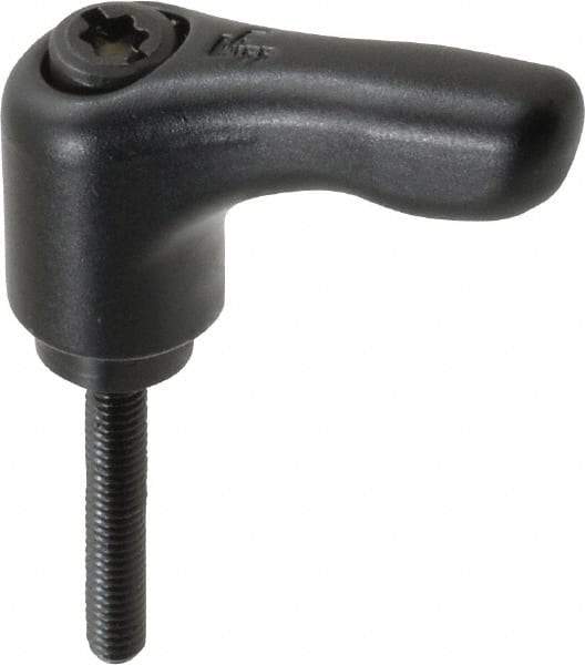 KIPP - M4 x 0.7, 13mm Hub Diam, Zinc Die Cast (Steel Components) Threaded Stud Adjustable Clamping Handle - 25mm Stud Length, 47mm OAL, 31mm High - Benchmark Tooling