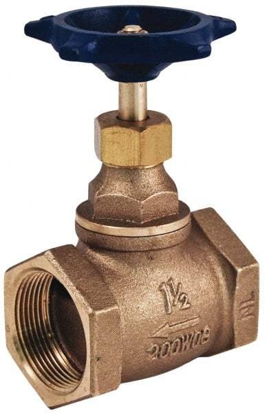 Legend Valve - 1" Pipe, FNPT Ends, Brass Rising Stem Globe Valve - Bronze Disc, Bolted Bonnet, 200 psi WOG, 125 psi WSP, Class 125 - Benchmark Tooling