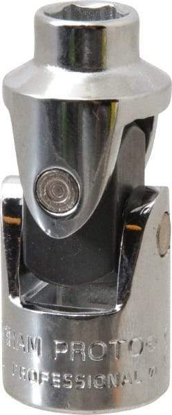 Proto - 3/8" Drive, Standard Hand Socket - 6 Points, 1-3/4" OAL, Alloy Steel, Chrome Finish - Benchmark Tooling