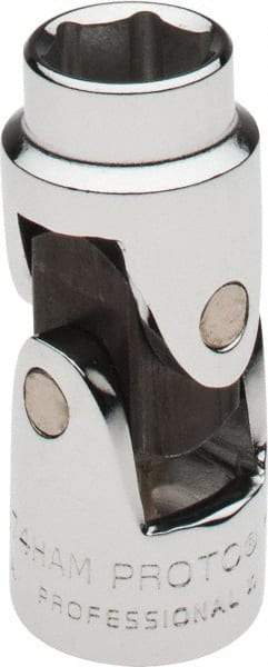 Proto - 3/8" Drive, Standard Hand Socket - 6 Points, 1-3/4" OAL, Alloy Steel, Chrome Finish - Benchmark Tooling