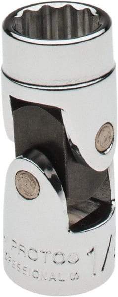 Proto - 1/2", 3/8" Drive, Hand Socket - 12 Points, 2" OAL, Chrome Finish - Benchmark Tooling