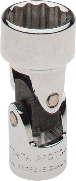 Proto - 7/16", 1/4" Drive, Standard Hand Socket - 12 Points, 1-13/32" OAL, Alloy Steel, Chrome Finish - Benchmark Tooling