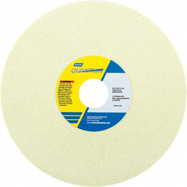 Norton - 8" Diam x 1-1/4" Hole x 1/2" Thick, G Hardness, 60 Grit Surface Grinding Wheel - Ceramic, Type 1, Medium Grade, 3,105 Max RPM - Benchmark Tooling