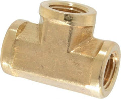 Cerro - 1/4 Female Thread, Brass Industrial Pipe Female Tee - FNPTF, 1,200 psi - Benchmark Tooling