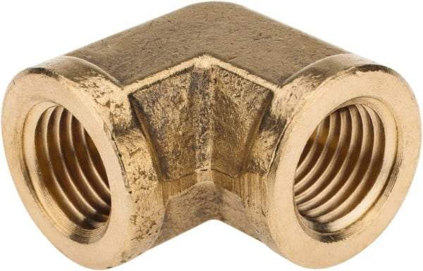 Cerro - 1/4 Female Thread, Brass Industrial Pipe 90° Female Elbow - FNPTF, 1,200 psi - Benchmark Tooling