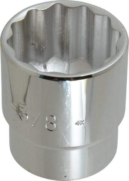 Proto - 1-3/8", 1/2" Drive, Standard Hand Socket - 12 Points, 2" OAL, Chrome Vanadium, Chrome Finish - Benchmark Tooling
