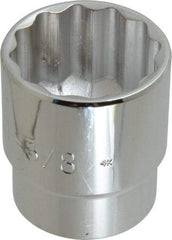 Proto - 1-3/8", 1/2" Drive, Standard Hand Socket - 12 Points, 2" OAL, Chrome Vanadium, Chrome Finish - Benchmark Tooling