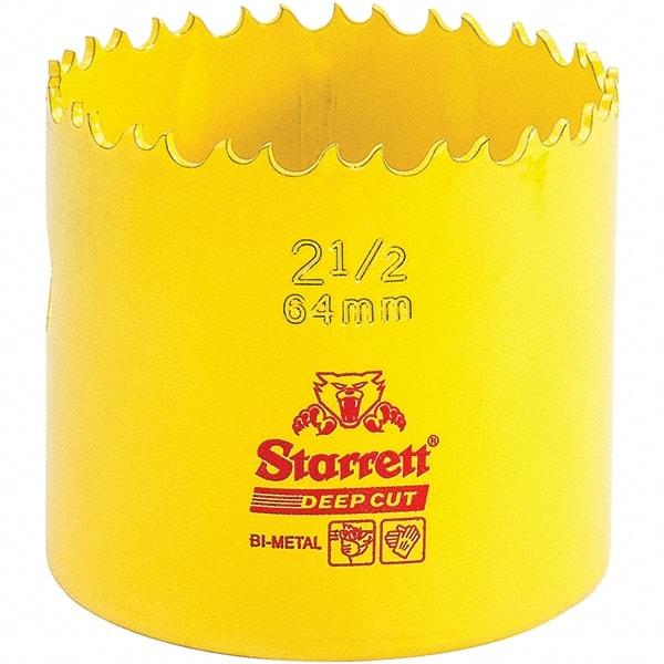 Starrett - 2-1/2" Diam, 2" Cutting Depth, Hole Saw - High Speed Steel Saw, Toothed Edge - Benchmark Tooling