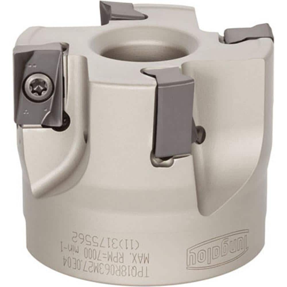 Indexable Square-Shoulder Face Mill: TPQ18R063M27.0E04, 27.0000″ Arbor Hole Dia, Uses 4, LQMU Inserts, Through Coolant, Series TPQ
