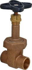 NIBCO - 1" Pipe, Class 150, Soldered Bronze Solid Wedge Rising Stem Gate Valve - 300 WOG, 150 WSP, Bolted Bonnet - Benchmark Tooling