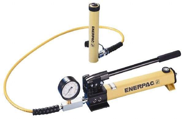 Enerpac - 25 Ton Capacity, Cylinder No. RC-2514, Manual Hydraulic Pump & Cylinder Set - Pump No. P-80 - Benchmark Tooling