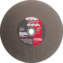 Sait - 12" Aluminum Oxide Cutoff Wheel - 1/8" Thick, 1" Arbor, 6,300 Max RPM, Use with Portable Tools - Benchmark Tooling