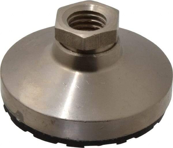 Gibraltar - 4500 Lb Capacity, 5/8-11 Thread, 1-1/4" OAL, Steel Stud, Tapped Pivotal Socket Mount Leveling Pad - 2-1/2" Base Diam, Steel Pad, 7/8" Hex - Benchmark Tooling