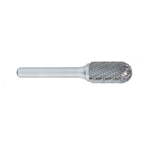 SC-14 -5mm × 16mm LOC × 6mm Shank × 50mm OAL Cylindrical Ball Nose Carbide Medium Tough Cut Burr - Benchmark Tooling