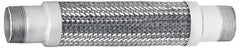 Mason Ind. - 2-1/2" Pipe, Braided Stainless Steel Single Arch Hose Pipe Expansion Joint - 18" Long, 290 Max psi, Male NPT - Benchmark Tooling