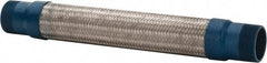 Mason Ind. - 2" Pipe, Braided Stainless Steel Single Arch Hose Pipe Expansion Joint - 18" Long, 360 Max psi, Male NPT - Benchmark Tooling
