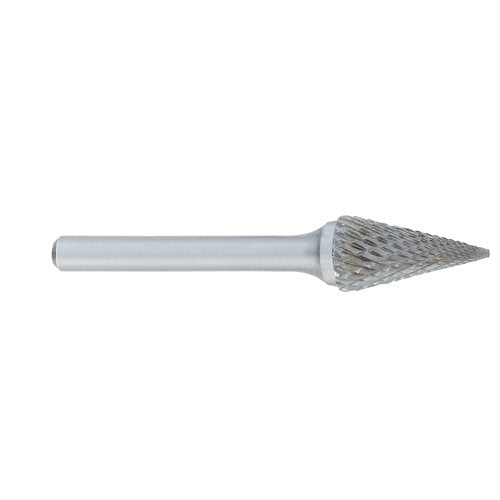 SM-1 -1/4 × 1/2 LOC × 1/4 Shank × 2 OAL Pointed Tree Carbide Medium Tough Cut Burr - Benchmark Tooling