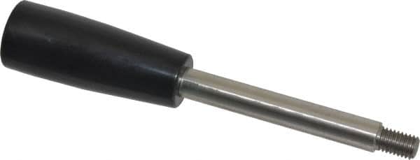 Gibraltar - M8x1.25 Stem, 0.83" Knob Diam, 0.39" Shaft Diam, Type E Gear Lever Arm with Cylindrical Knob - 0.43" Thread Length, 4.33" Handle Length, Stainless Steel Shaft, Phenolic Knob - Benchmark Tooling