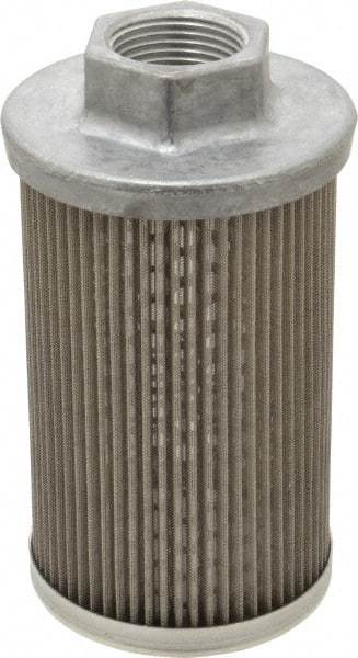 Flow Ezy Filters - 60 Mesh, 38 LPM, 10 GPM, 3.3" Diam, Female Suction Strainer without Bypass - 1 Port NPT, 5.8" Long - Benchmark Tooling