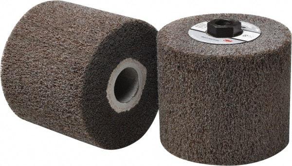 3M - 4-1/2" Diam Aluminum Oxide Hi-Strength Flap Brush - 5/8-11 Thread, 4" Wide, Density 7, Nonwoven, Medium Grade, 3,500 Max RPM - Benchmark Tooling