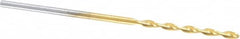 Chicago-Latrobe - 1/16" 135° High Speed Steel Jobber Drill - TiN Finish, Right Hand Cut, Parabolic Flute, Straight Shank, 1-7/8" OAL, Split Point - Benchmark Tooling