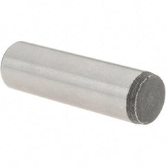 Value Collection - 7/16" Diam x 1-1/2" Pin Length Grade 8 Alloy Steel Standard Dowel Pin - C 50-58 Hardness, 39,100 Lb Breaking Strength, 1 Beveled & 1 Rounded End - Benchmark Tooling