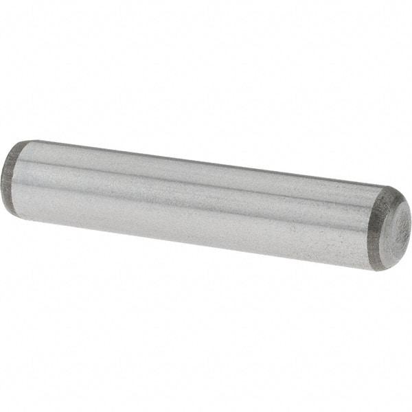 Value Collection - 1/4" Diam x 1-1/4" Pin Length Grade 8 Alloy Steel Standard Dowel Pin - C 50-58 Hardness, 12,800 Lb Breaking Strength, 1 Beveled & 1 Rounded End - Benchmark Tooling
