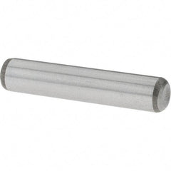 Value Collection - 1/4" Diam x 1-1/4" Pin Length Grade 8 Alloy Steel Standard Dowel Pin - C 50-58 Hardness, 12,800 Lb Breaking Strength, 1 Beveled & 1 Rounded End - Benchmark Tooling