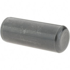 Value Collection - 1/2" Diam x 1-1/4" Pin Length Grade 8 Alloy Steel Standard Dowel Pin - Bright Finish, C 47-58 & C 60 (Surface) Hardness, 29,450 Lb (Single Shear), 58,900 Lb (Double Shear) Breaking Strength, 1 Beveled & 1 Rounded End - Benchmark Tooling