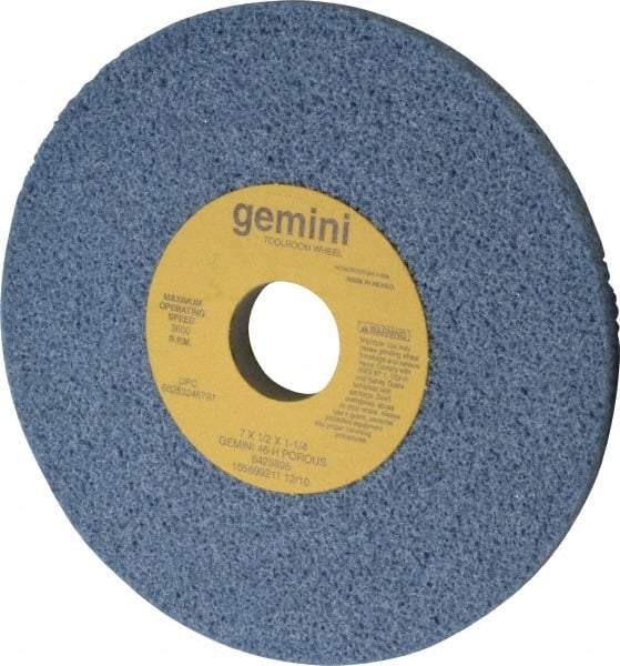 Norton - 7" Diam x 1-1/4" Hole x 1/2" Thick, H Hardness, 46 Grit Surface Grinding Wheel - Aluminum Oxide, Type 1, Coarse Grade, 3,600 Max RPM, No Recess - Benchmark Tooling