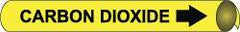 NMC - Pipe Marker with Carbon Dioxide Legend and Arrow Graphic - 1-1/8 to 2-3/8" Pipe Outside Diam, Black on Yellow - Benchmark Tooling