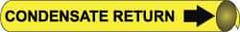 NMC - Pipe Marker with Condensate Return Legend and Arrow Graphic - 2-1/2 to 3-1/4" Pipe Outside Diam, Black on Yellow - Benchmark Tooling