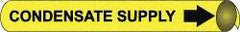 NMC - Pipe Marker with Condensate Supply Legend and Arrow Graphic - 1-1/8 to 2-3/8" Pipe Outside Diam, Black on Yellow - Benchmark Tooling