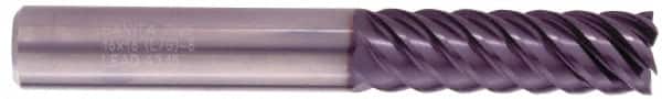 Kennametal - 1", 3-1/2" LOC, 1" Shank Diam, 6" OAL, 6 Flute, Solid Carbide Square End Mill - Single End, AlTiN Finish, Spiral Flute, 50° Helix, Centercutting, Right Hand Cut, Right Hand Flute, Series HPRDM - Benchmark Tooling