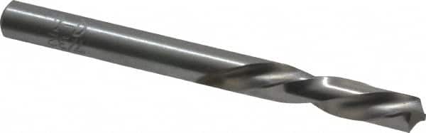 Chicago-Latrobe - 7/32" 118° Spiral Flute High Speed Steel Screw Machine Drill Bit - Bright Finish, Left Hand Cut, 1-1/4" Flute Length, 2-3/8" OAL, Standard Point, Straight Shank - Benchmark Tooling