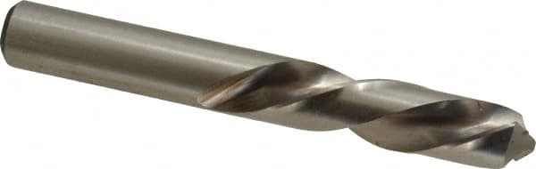 Chicago-Latrobe - 1/2" 118° Spiral Flute High Speed Steel Screw Machine Drill Bit - Bright Finish, Left Hand Cut, 2-1/4" Flute Length, 3-3/4" OAL, Standard Point, Straight Shank - Benchmark Tooling