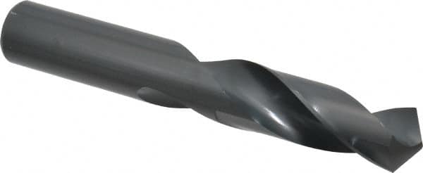 Chicago-Latrobe - 53/64" 118° Spiral Flute High Speed Steel Screw Machine Drill Bit - Oxide Finish, Right Hand Cut, 3-1/2" Flute Length, 5-3/8" OAL, Standard Point, Straight Shank - Benchmark Tooling